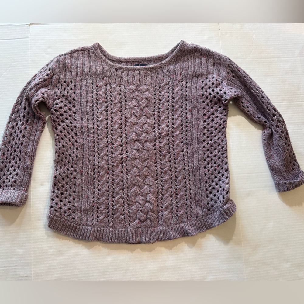 American Eagle Mauve crew neck Cable Knit wool blend sweater size medium
